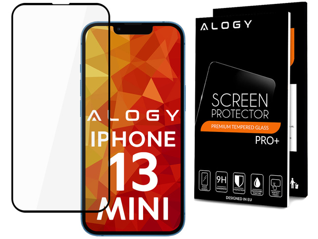 Alogy Szkło na ekran Full Glue case friendly do Apple iPhone 13 Mini 5.4 Black