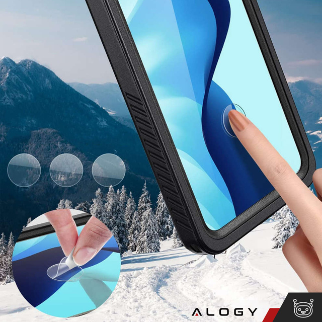 Alogy Etui wodoodporne do Samsung Galaxy S22 Ultra 360 Pancerne Armor IP68 ze smyczką Czarne