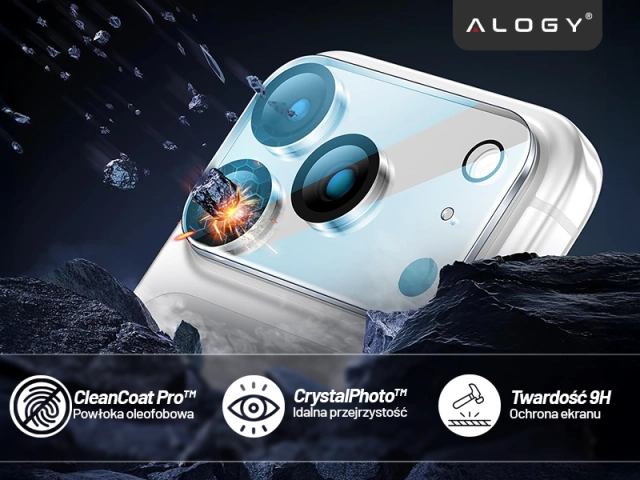 Szkło Ochronne na Obiektyw Aparatu do Apple iPhone 17 Pro Max, Wzmocnione i Odporne na Zarysowania, Precyzyjnie Dopasowane, Alogy Lens Protector Pro+™ – Przezroczyste