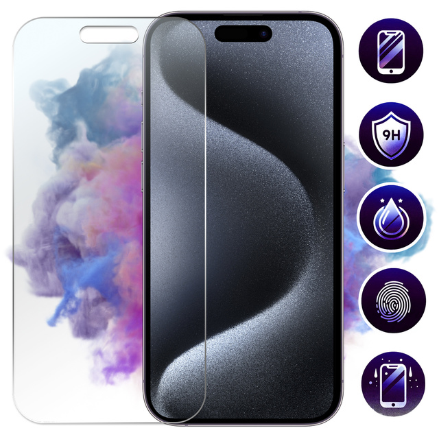 Alogy Szkło hybrydowe do Apple iPhone 15 Pro Max na ekran Flexi Glass 9H płaskie