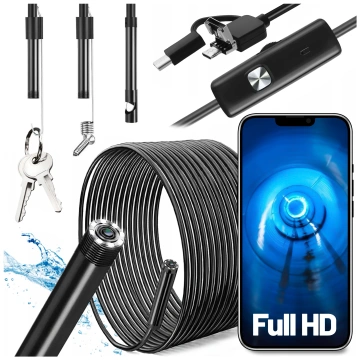 Alogy Hard Wire Kamera inspekcyjna endoskopowa micro USB + USB-C + USB Full HD 5m 8mm Endoskop