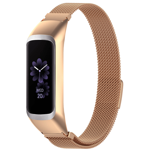 Alogy Bransoleta Milanese pasek stal nierdzewna do Samsung Galaxy Fit 2 SM-R220 Złota