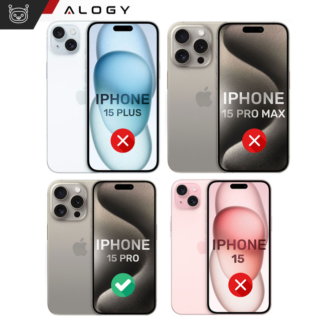 Alogy Etui na telefon do iPhone 15 Pro Hybrid Case do MagSafe magnetyczne Przezroczyste
