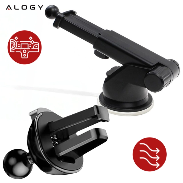 Alogy Uchwyt magnetyczny do auta z ładowarką Qi MagSafe na kratkę/ deskę 15W