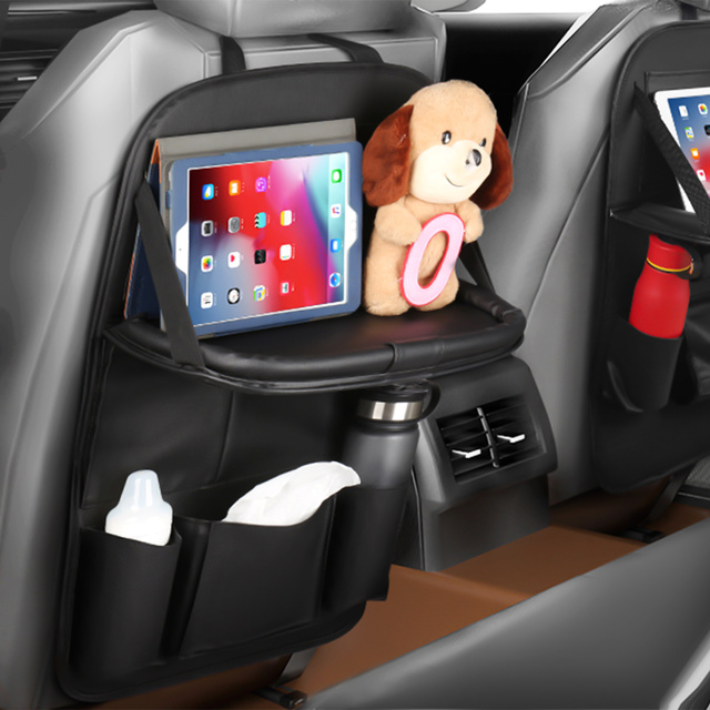 Alogy 2x Organizer samochodowy na przedni fotel siedzenie samochodu auta na tablet zabawki napoje Czarny