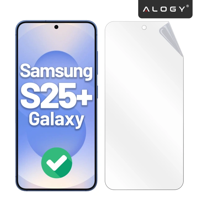 Folia hydrożelowa do Samsung Galaxy S25+ – elastyczna ochrona ekranu, samoregeneracja, pełne dopasowanie i wysoka przejrzystość – Alogy Hydrogel Film™
