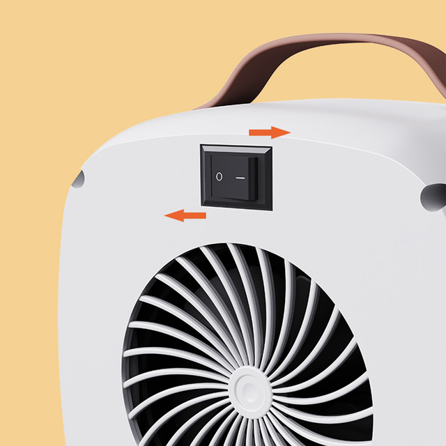 Alogy Grzejnik elektryczny farelka termowentylator mini 500W nagrzewnica ogrzewacz biurkowy do kontaktu biały