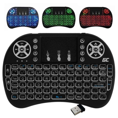 Alogy Podświetlana klawiatura bezprzewodowa TouchPad 3 kolory