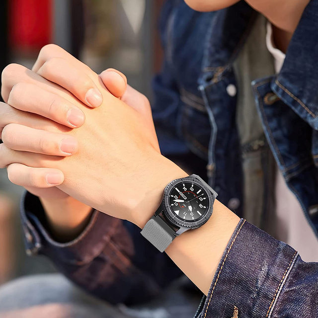 Alogy Nylon opaska do zegarka Smartwatcha Pasek elastyczny Uniwersalny nylonowy 22mm Szary