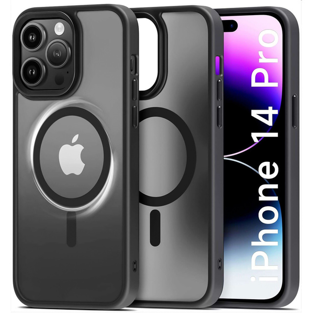 Alogy Etui ochronne do iPhone 14 Pro Ring Case obudowa na telefon do Mag Safe Czarne matowe plecki