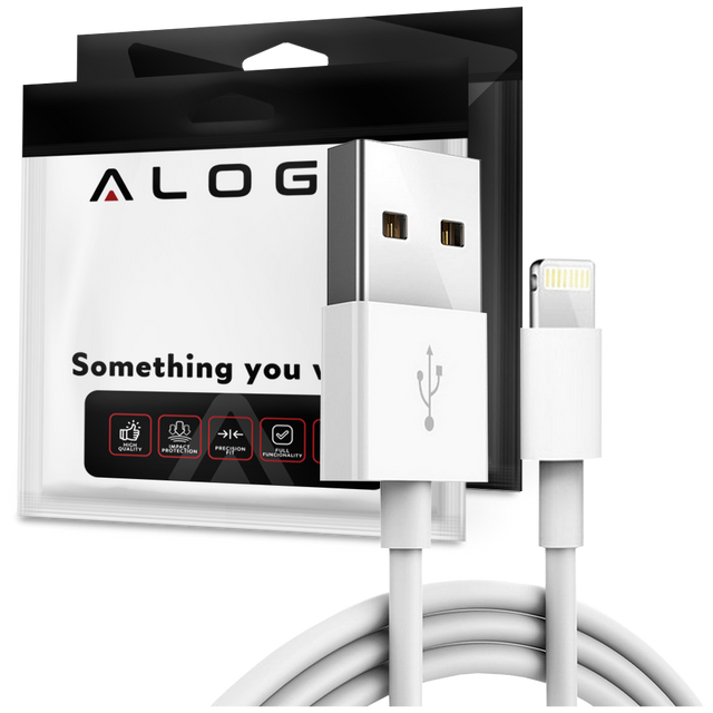 Alogy Kabel przewód 1m Fast Charge Cable USB do Lightning do ładowania 20W biały 