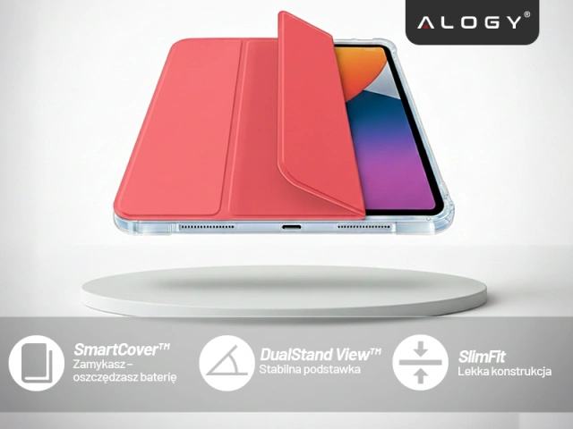 Etui do Apple iPad 11gen. 11" 2025 / 10gen. 10.9" 2022 – hybrydowa ochrona z miejscem na rysik, składana okładka z funkcją podstawki, precyzyjne dopasowanie – Alogy HybridBook™ Case Czerwone