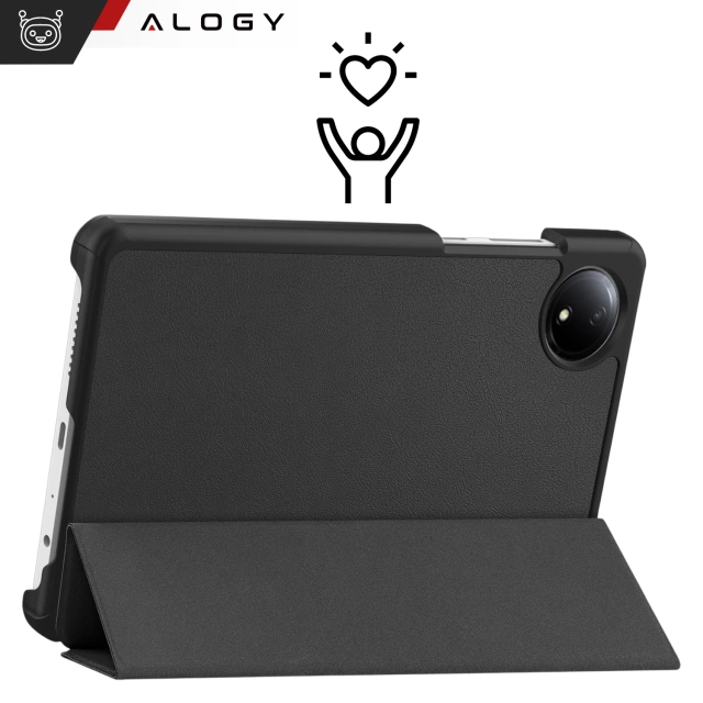 Etui ochronne do Redmi Pad SE 8.7" 4G Alogy Book Cover Case obudowa na tablet Czarne + Szkło i rysik