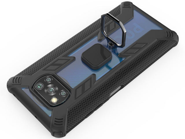Alogy Pancerne etui Ring Carbon Holder do Xiaomi Poco X3 NFC