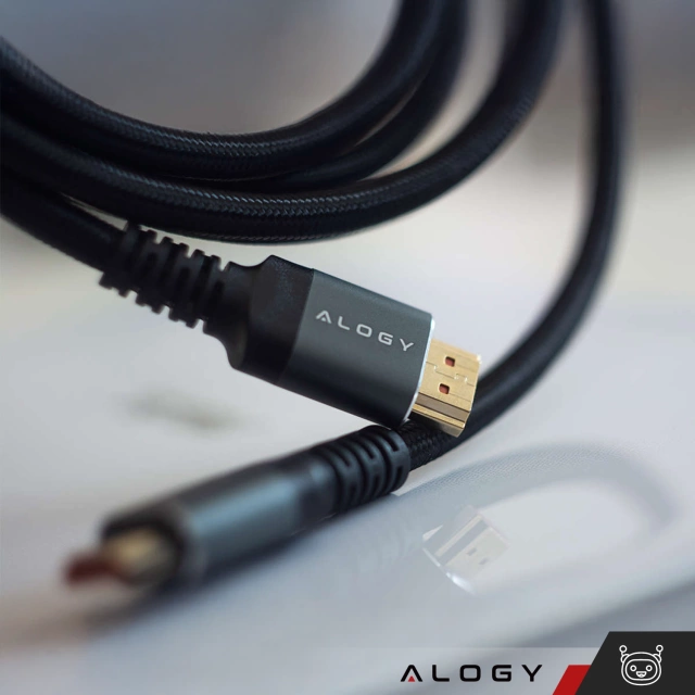 2x Kabel HDMI 2.1 Alogy 5m 4K 8K PREMIUM MIEDŹ ULTRA High Speed 60Hz 48GBps Czarny