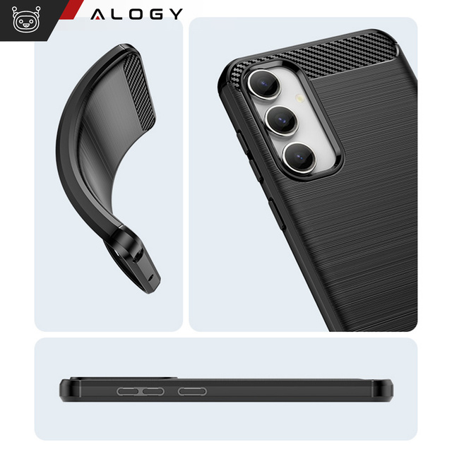 Etui ochronne do Samsung Galaxy S23 FE plecki na telefon Alogy Carbon Silicone obudowa czarne