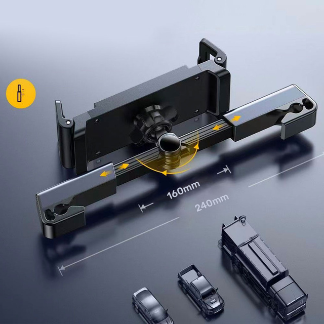 Alogy Uchwyt do samochodu na telefon/ tablet 4.7-12.9" Car Headrest Holder na zagłówek czarny