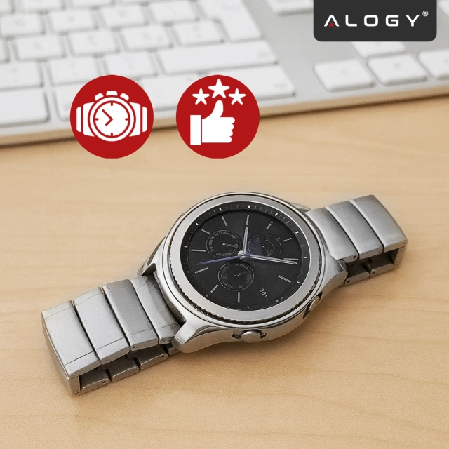 Alogy Bransoleta Steel Simple pasek stal nierdzewna do smartwatcha 20mm Srebrna