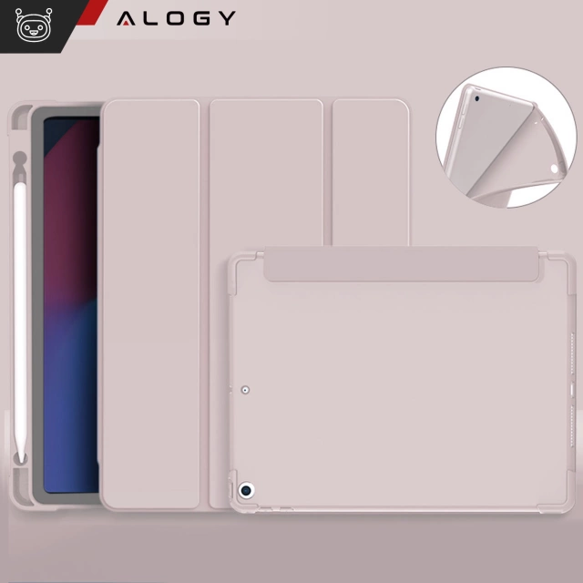 Alogy Etui na tablet Cheap Book Cover TPU + Pencil Space do Apple iPad 10.2 7/8/9Gen 2019/2020/2021 Różowe