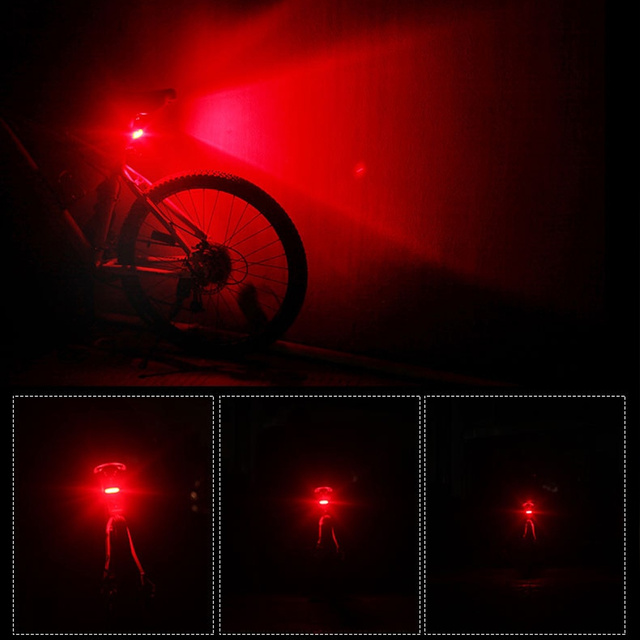Alogy Tylna lampka rowerowa LED USB światło oświetlenie na rower Czarwone