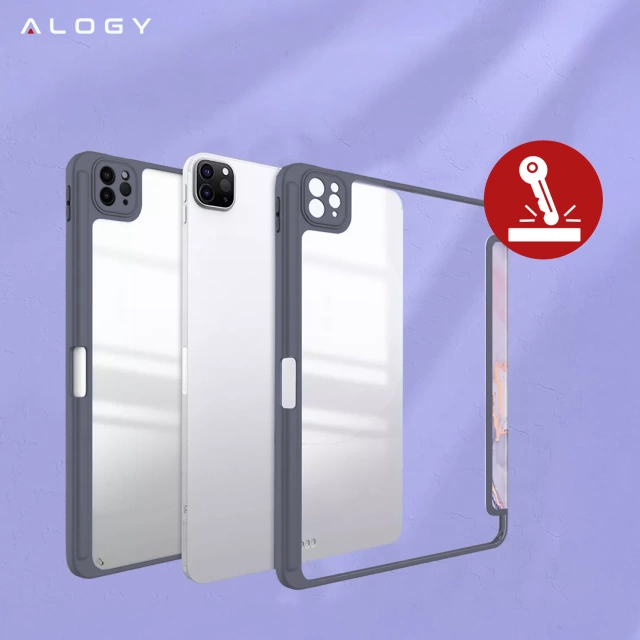 Etui hybrydowe z miejscem na rysik do Apple iPad Air 11" gen 7/6/5/4 | iPad Pro 11" 2018 Alogy Hybrid Book Cover Case Marble Fioletowe