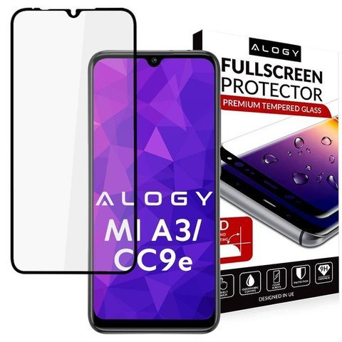 Szkło na telefon Alogy Full Glue case friendly do Xiaomi Mi A3/ CC9e Czarne