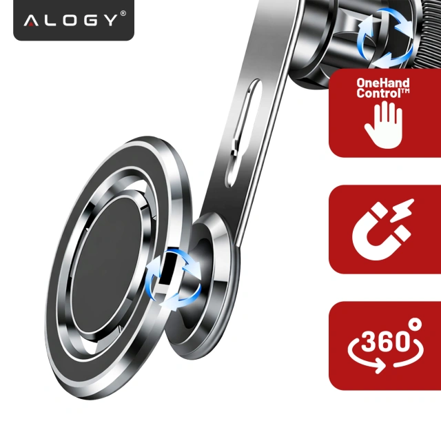 Alogy Uchwyt do samochodu samochodowy MagSafe Airvent car holder do telefonu do MagSafe na kratkę Czarny