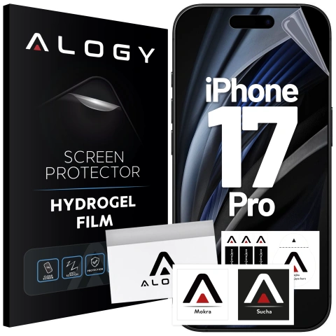Folia hydrożelowa do Apple iPhone 17 Pro – elastyczna ochrona ekranu, samoregeneracja, pełne dopasowanie i wysoka przejrzystość – Alogy Hydrogel Film™