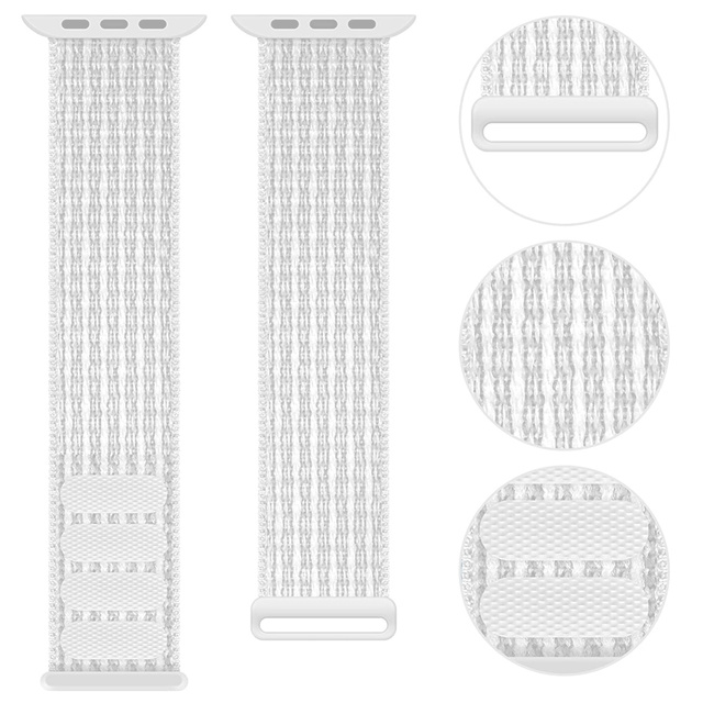 Alogy Nylon Strap Pasek z rzepem do Apple Watch 1/2/3/4/5/6/7/8/SE/Ultra (42/44/45/49mm) Biały