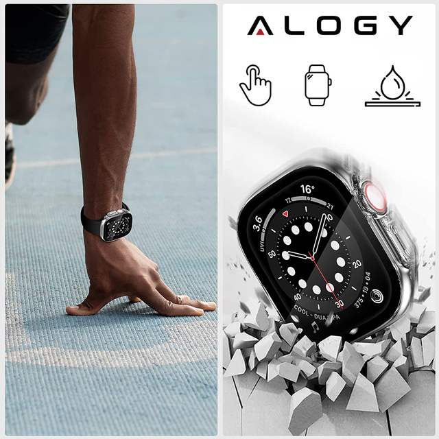 Alogy Classic Case Etui ochronne 2w1 nakładka z szkłem do Apple Watch Ultra 49mm Przezroczyste