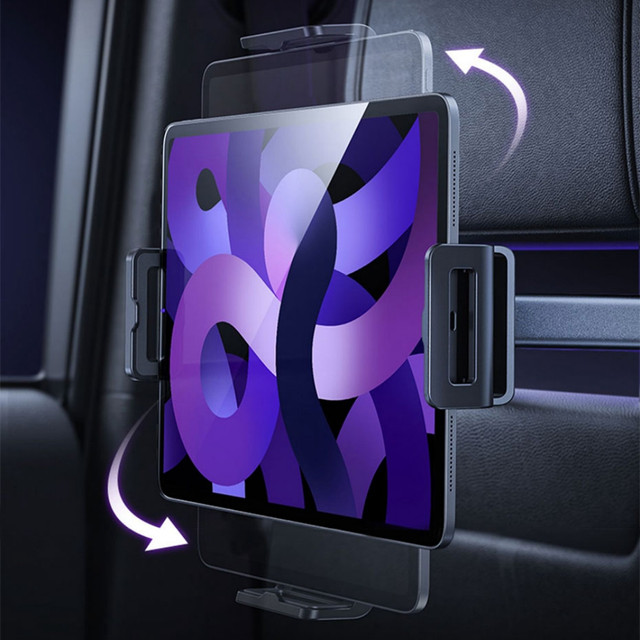 Alogy Uchwyt do samochodu na telefon/ tablet 4.7-12.9" Car Headrest Holder na zagłówek czarny