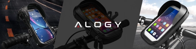 Alogy Etui torba wodoodporna rowerowa sakwa na rower na telefon 6.4 cali uchwyt na kierownicę 0.5L czarna