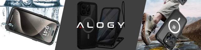 Alogy Etui do Apple iPhone 15 Pro Pancerne 360 case do Mag Safe wodoodporne Armor IP68 czarne
