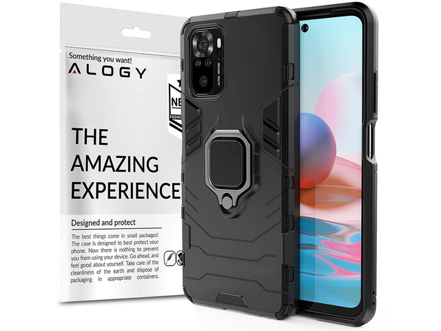 Alogy Etui na telefon Stand Ring Armor do Xiaomi Redmi Note 10/10s czarne