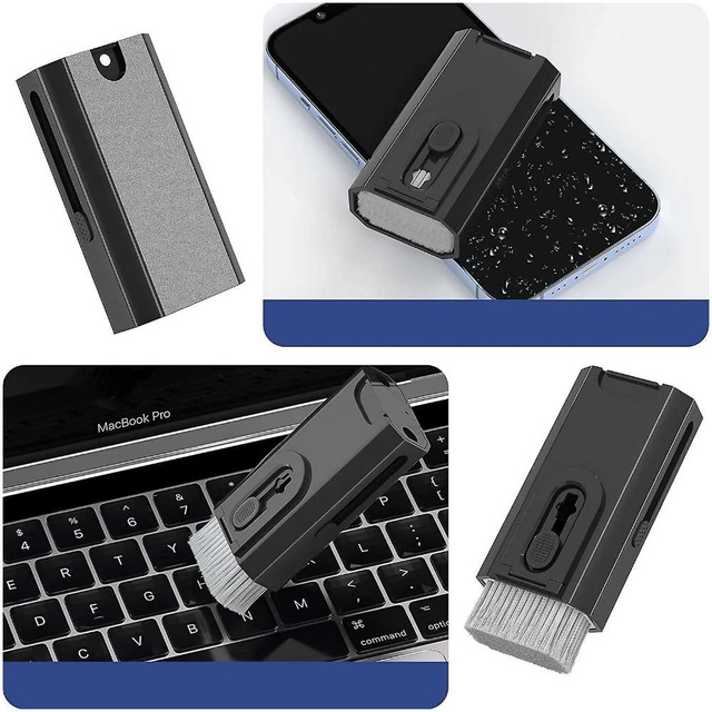Alogy Czyścik wielofunkcyjny Zestaw do czyszczenia ekranu klawiatury Cleaner Set 8w1 do telefonów laptopów komputerów Czarny