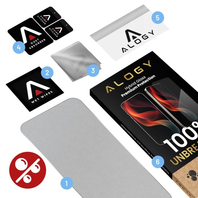 Szkło Hybrydowe „NIETŁUKĄCE” 9H do Zebra TC22/TC27, Płaskie na Cały Ekran, Elastyczne i Odporne, Alogy FlexiGlass™ Full – Transparentne