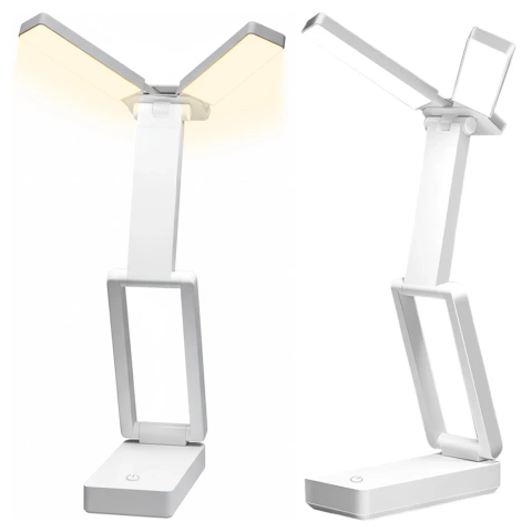 Lampa biurkowa LED 3600 mAh – regulacja natężenia i barwy światła, składana konstrukcja, zasilanie USB-C – Alogy LumiCharge Pro™ Biała