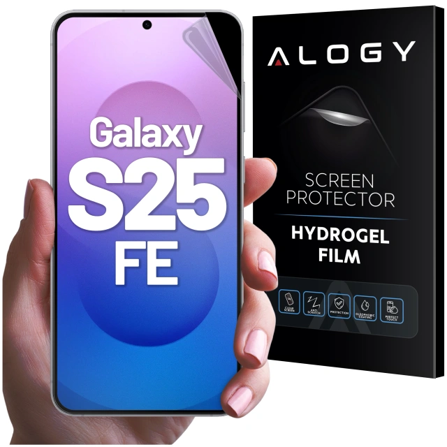 Folia hydrożelowa do Samsung Galaxy S25 FE – elastyczna ochrona ekranu, samoregeneracja, pełne dopasowanie i wysoka przejrzystość – Alogy Hydrogel Film™