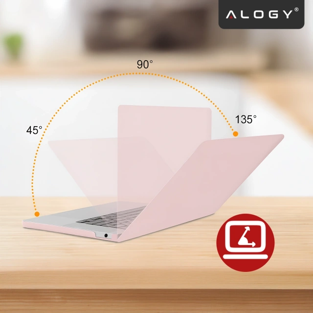 Etui do Apple Macbook Air 15 2023-2025 (M2/M3/M4) – elastyczna, matowa obudowa ochronna, lekka i odporna – Alogy AirGuard™ Różowy