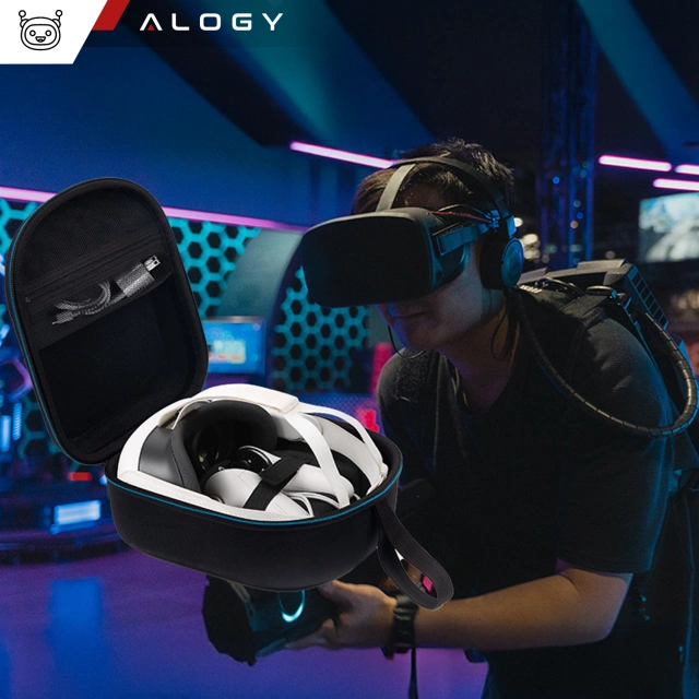 Etui ochronne do Oculus Quest 3 Alogy Hard Case obudowa ochronna + ochrona okularu Czarne