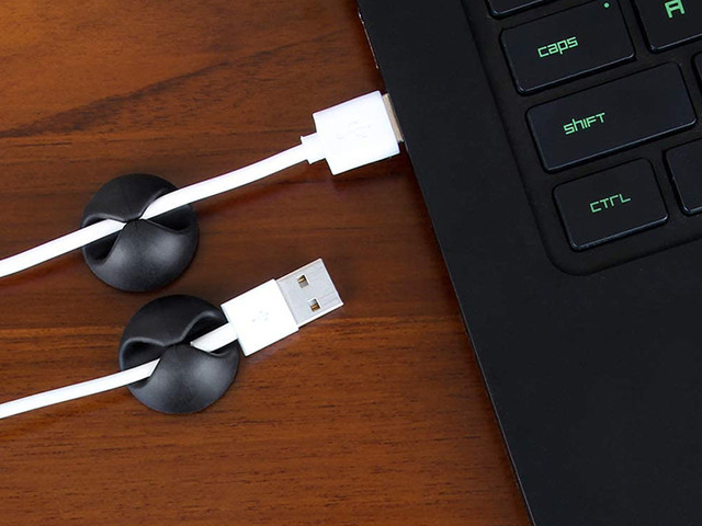 Alogy Organizer do kabli uchwyt na kabel klips zaczep Czarny