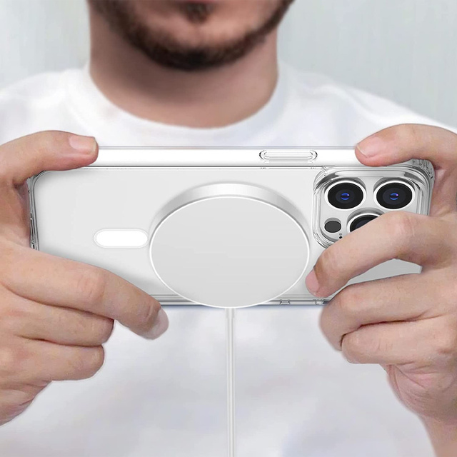 Alogy Etui do telefonu Ultra Slim Mag do ładowarek Qi do Apple iPhone 13 Pro Max Przezroczyste