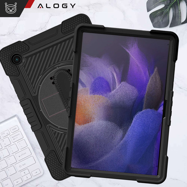 Alogy Etui do Samsung Galaxy Tab A9+ Plus 2023 11" X210/X215/X216 pancerne obudowa z paskiem Case czarne