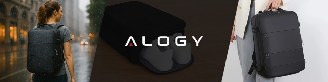 Plecak na laptopa tablet męski damski podróżny na walizkę do biura podróży Unisex 45x30x20cm Alogy Czarny