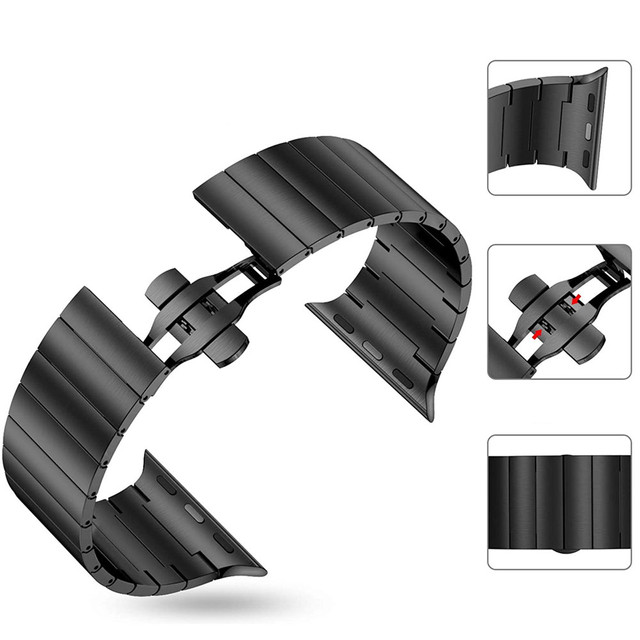  Alogy Stainless Steel Bransoleta do Apple Watch 42/44/45/49mm Czarna