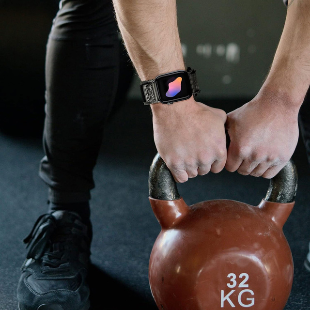 Alogy Pasek nylonowy Sport Strap na rzep do Apple Watch 1/2/3/4/5/6/7/8/SE (38/40/41mm) Niebiesko-szary