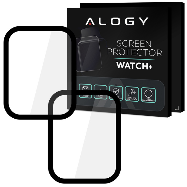 Alogy Full Glue 2x Elastyczne Szkło 3D do Xiaomi Mi Watch (wersja chiny) Black