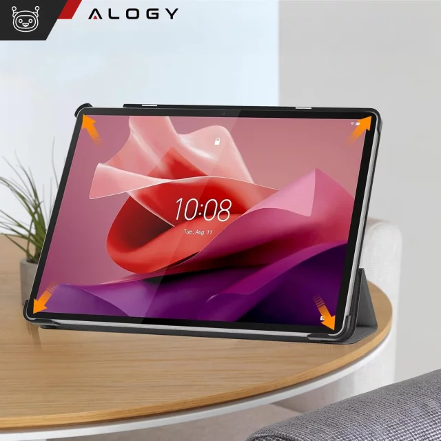 Etui ochronne do Lenovo Tab P12 12.7 TB-370 obudowa na tablet Alogy Book Cover Case Szare + szkło