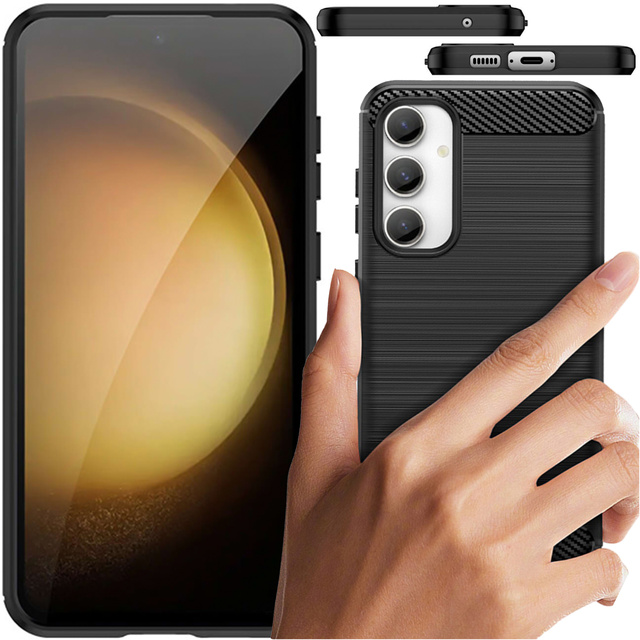 Etui ochronne do Samsung Galaxy S23 FE plecki na telefon Alogy Carbon Silicone obudowa czarne