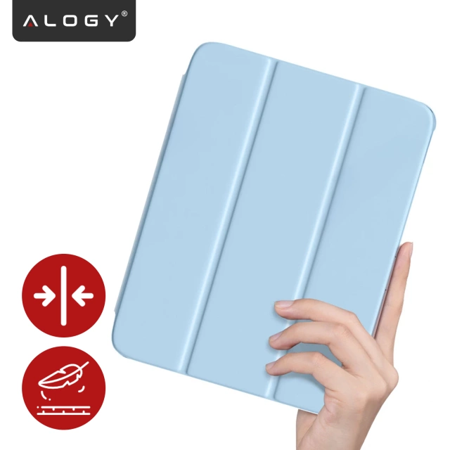 Etui do Apple iPad 11gen. 11" 2025 / 10gen. 10.9" 2022 Ochronne Hybrydowe z Miejscem na Rysik, Składana Okładka, Funkcja Podstawki, Alogy HybridBook™ Case  – Błękitne